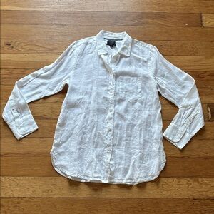 J crew Baird mcnutt Irish linen classic fit white button down size 4 nwot